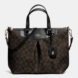 25% OFF - Coach Pleated Tote in Brown/Black